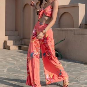 SHEIN Rusttydustty Allover Print Cami Top & Wide Leg Pants Set (NEW) Size: XL